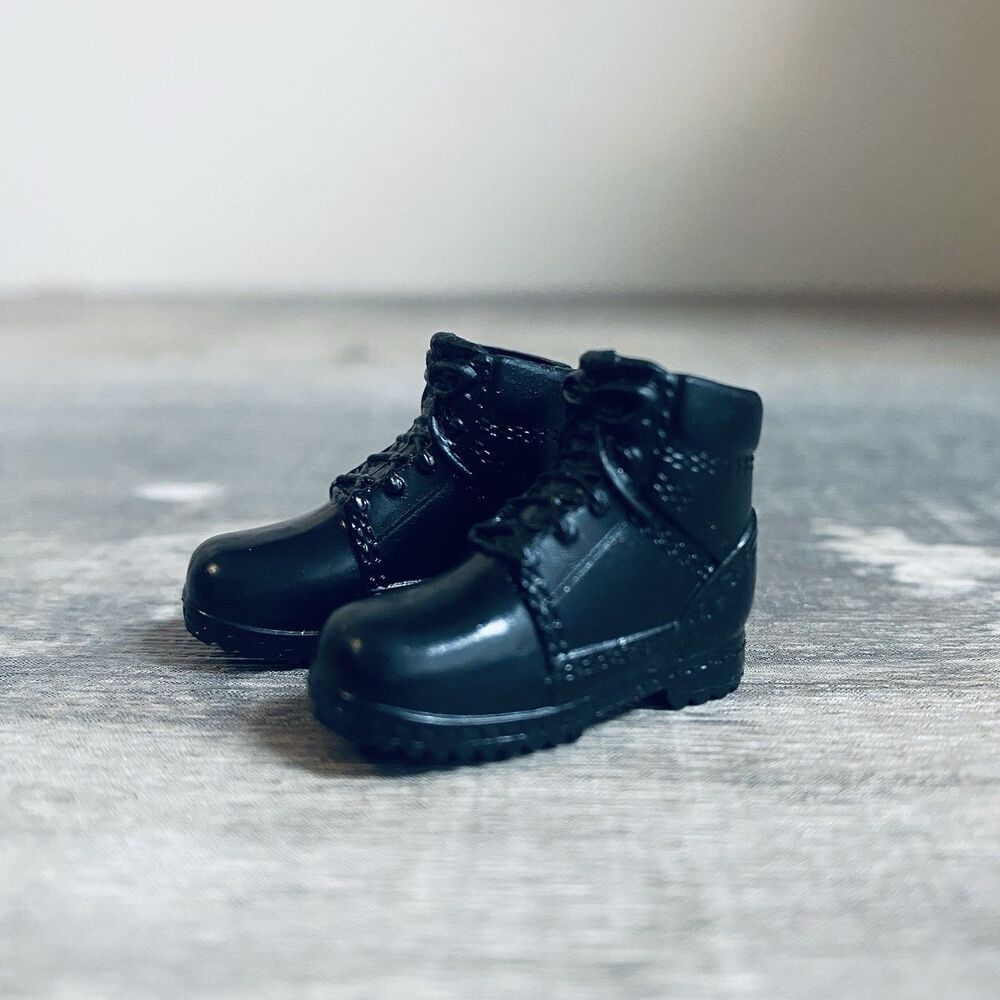 Barbie Doll Lace Up Black Boot Doll Shoes